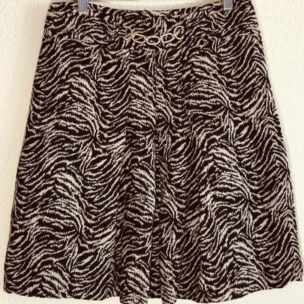 Ann Taylor printed belted skirt